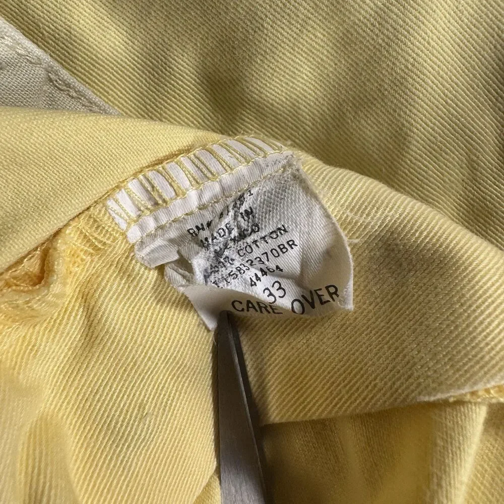 Polo Ralph Lauren Tylor Chino Shorts Double Pleated Mens 33 (fits 32x8.5) Yellow